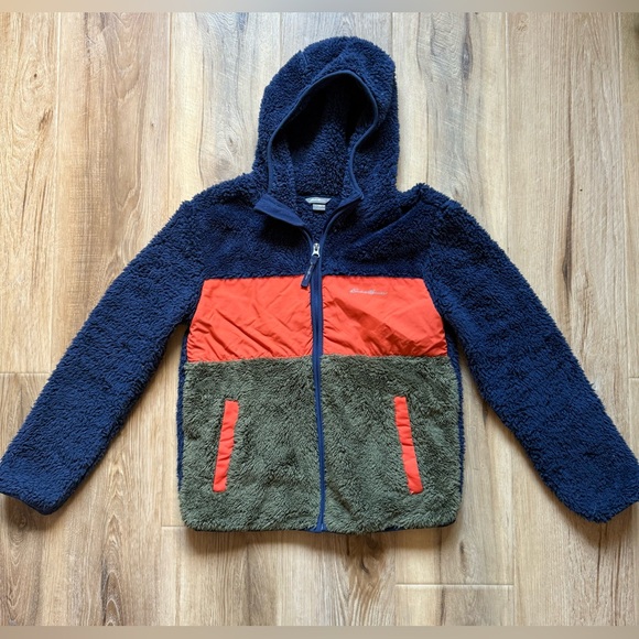 Eddie Bauer Kids Fleece Hoodie - Navy, Olive, and Red - Picture 1 of 4